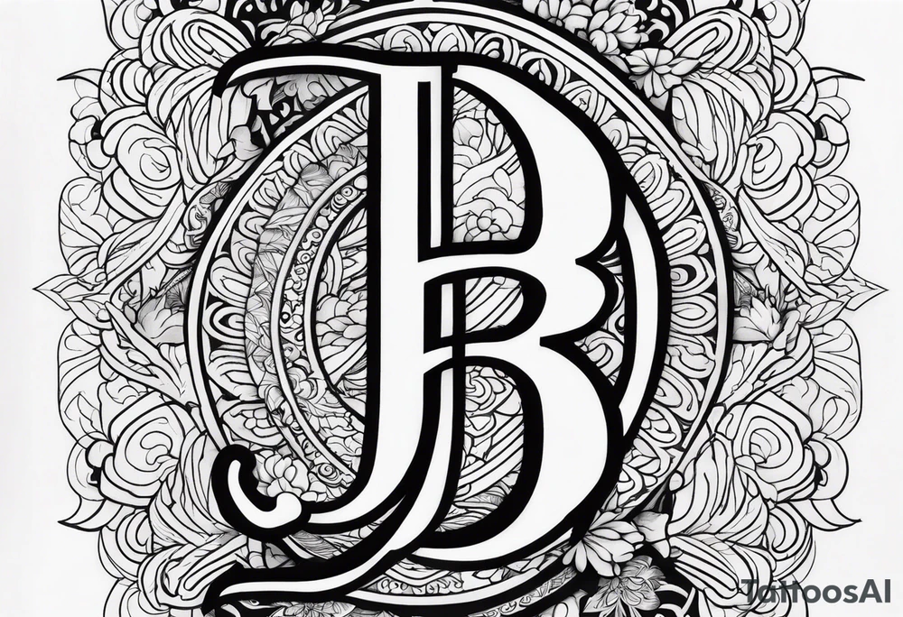 Las letras J B tatuaje simple pero solemne tattoo idea
