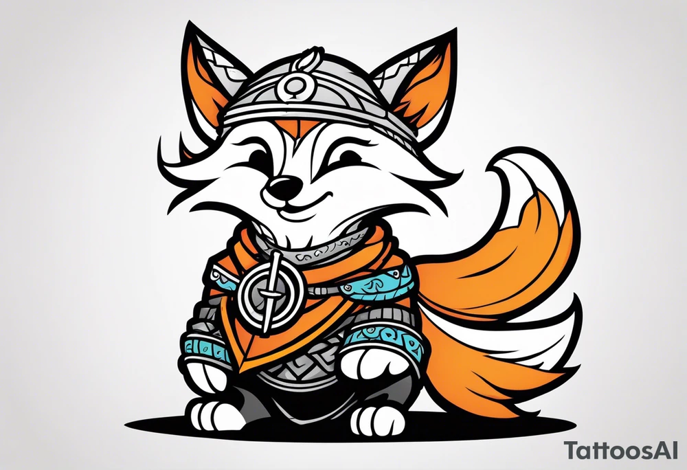 Viking fox tattoo idea