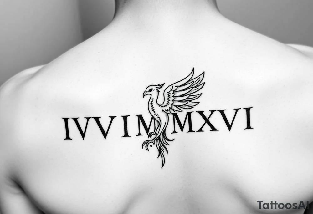 IVIMMXVI with small phoenix for wrist tattoo idea