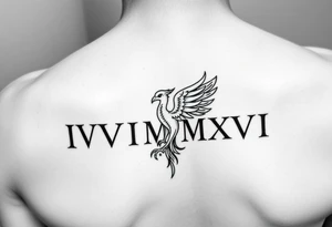 IVIMMXVI with small phoenix for wrist tattoo idea
