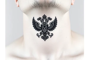 russian christian orthodox military neck design front facing tattoo idea