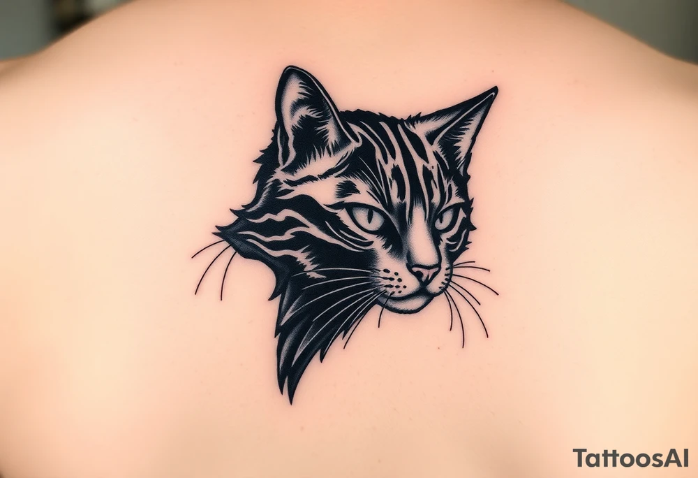 black cat tattoo idea