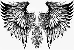 Angel wings with the numbers of 999 tattoo idea