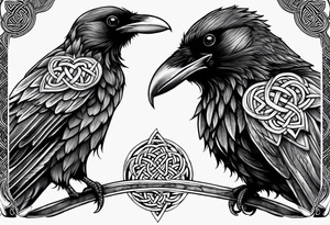 3 ravens made of Celtic knots tattoo idea