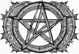 Pentagram eclipse dark tattoo idea