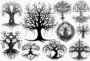 Gothic tree tattoo idea