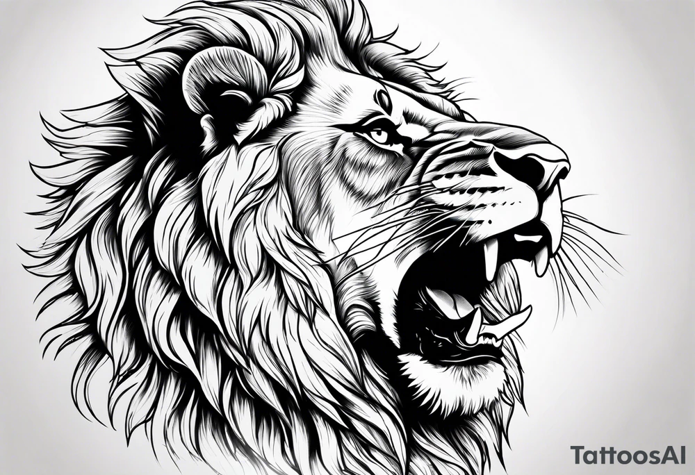 A roaring lion tattoo idea