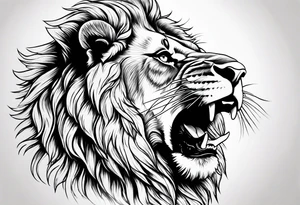 A roaring lion tattoo idea