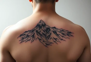 japanese mountains realistic tattoo idea