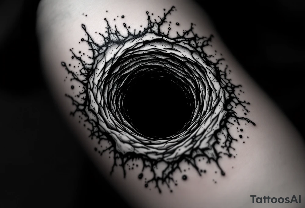 A dark hole sucking everything tattoo idea