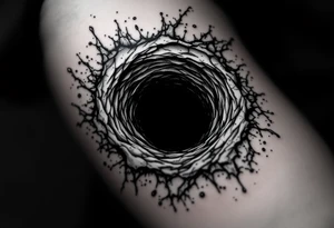 A dark hole sucking everything tattoo idea