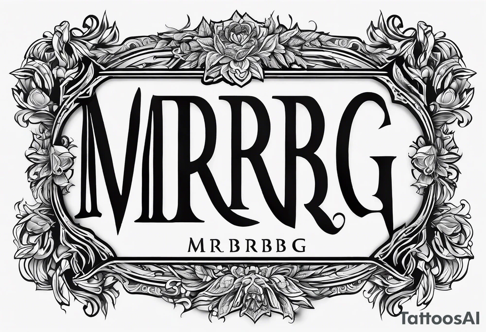 letters: "MRBG" underlined, equally separated
simple, clear, plain, unadorned tattoo idea
