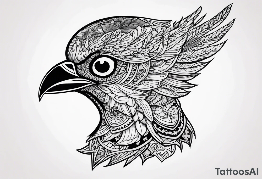 A Bird with a Helmet tattoo idea