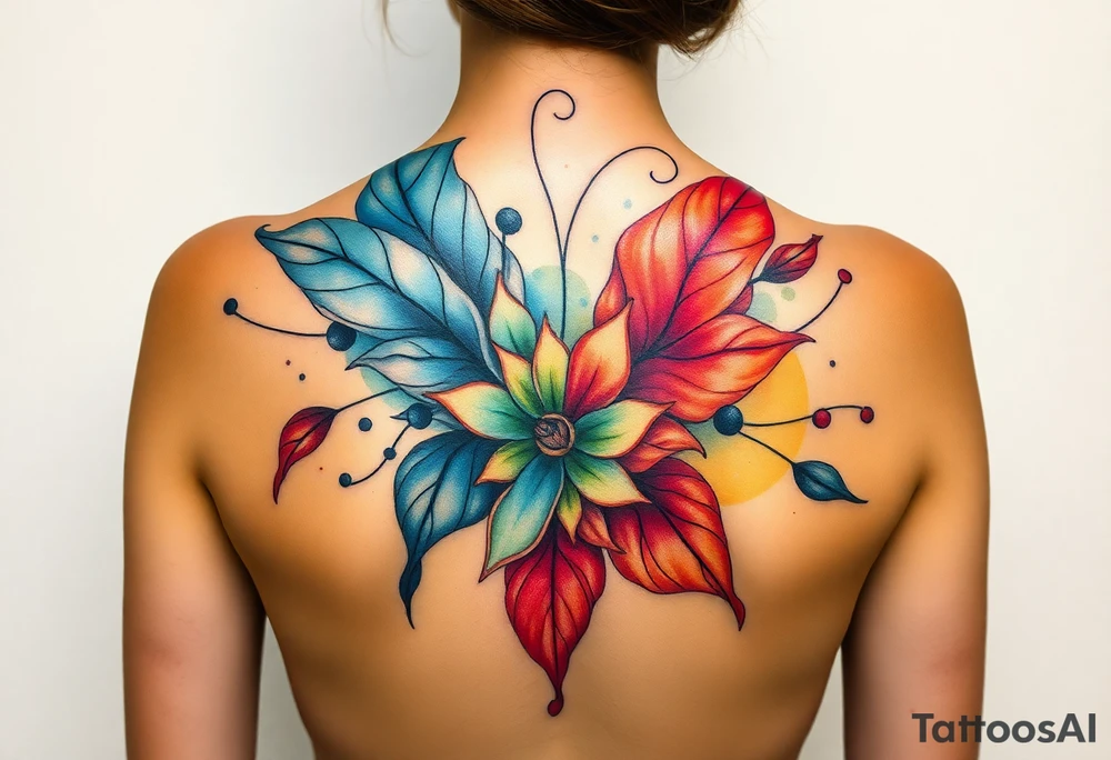 Desenhe uma tatuagem que simbolize força, liberdade e conexão com a multiplicidade da vida, incorporando elementos abstratos e fluidos, com linhas que sugiram movimento e transformação contínua. Evite clichês e busque um design original e significativo. tattoo idea