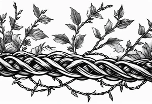 Barbed wire with poison oak vine wrapped  around it for a spine tattoo tattoo idea