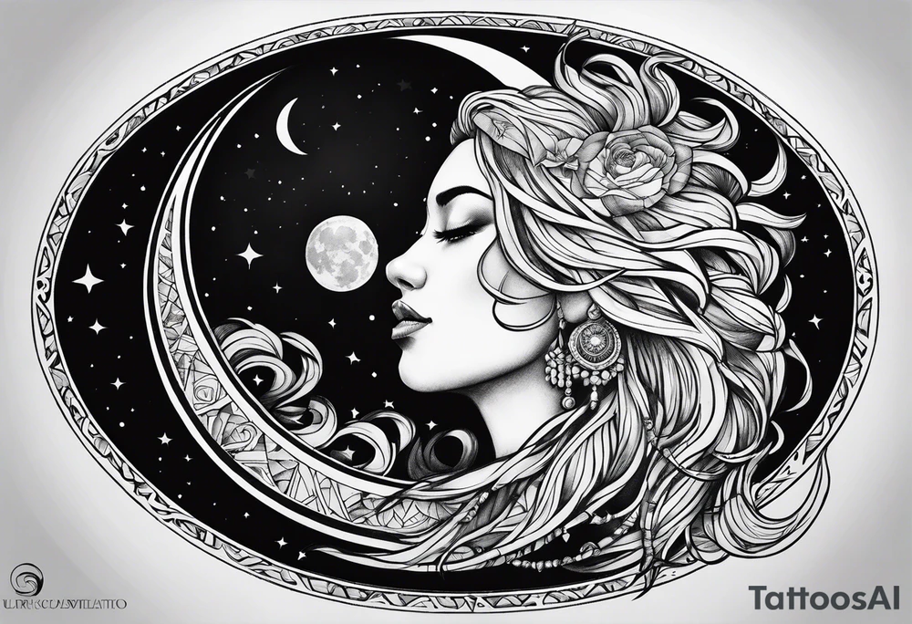 sacred moon tattoo idea