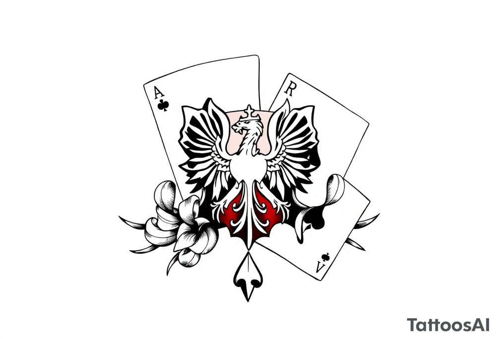 Poland symbol and poker cards Add casino money to it. tattoo idea