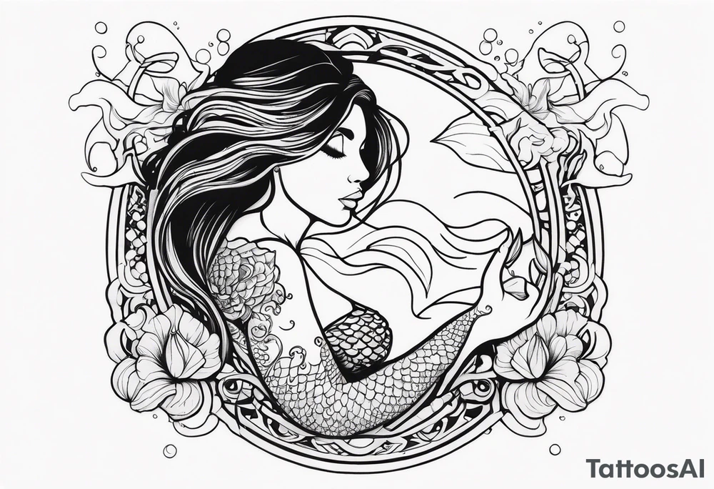 Spirited Mermaid tattoo idea