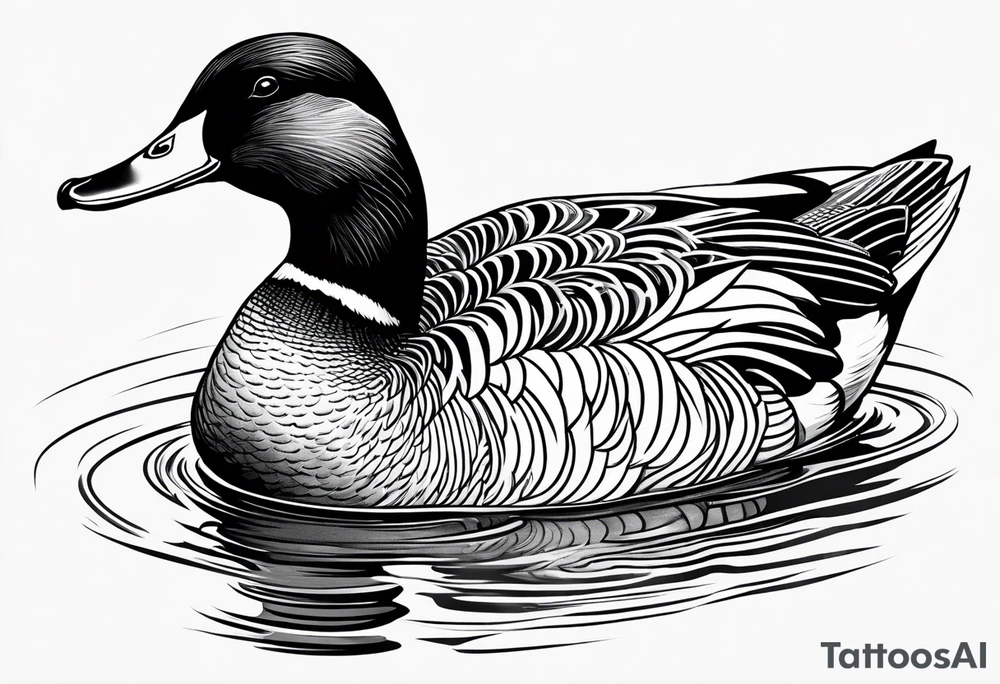 A duck walking tattoo idea