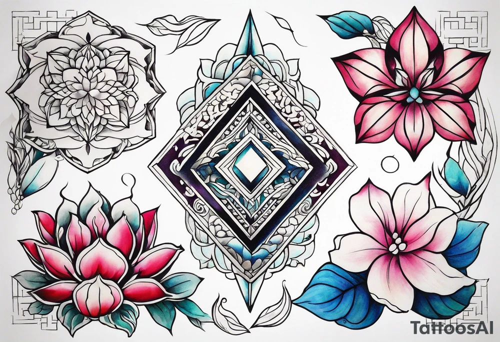 Crystals tattoo idea