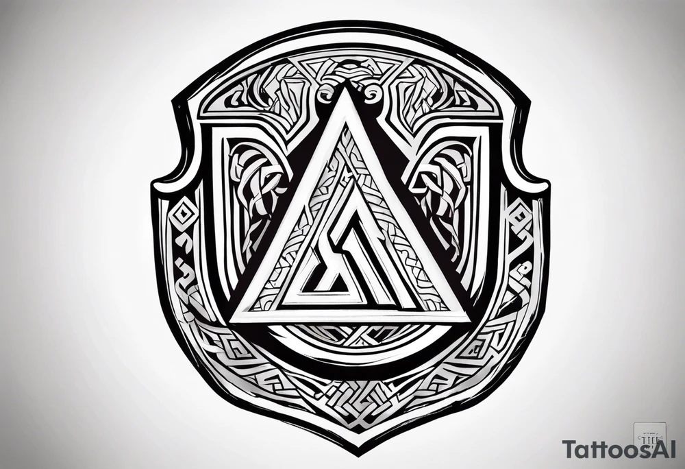Valhalla shield valknut sword axe tattoo idea