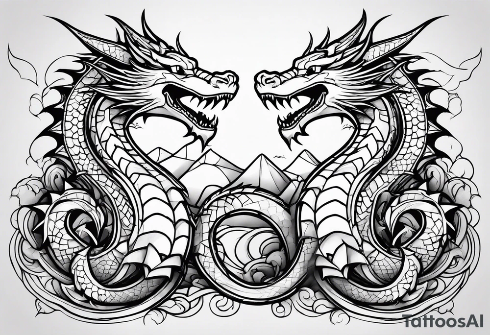 CUTE roaring dragons tattoo idea