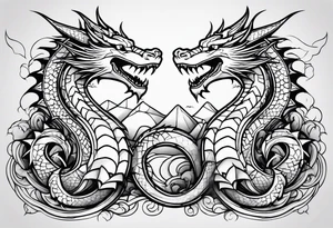 CUTE roaring dragons tattoo idea