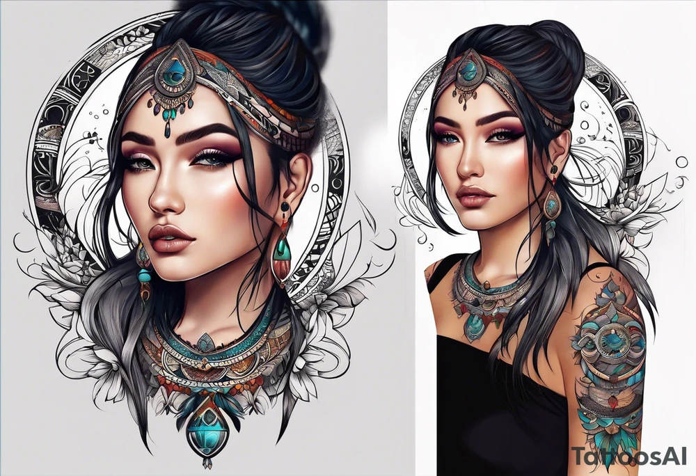 sacred moon tattoo idea