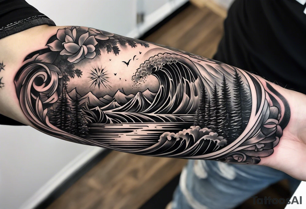 Forearm half sleeve tattoo idea
