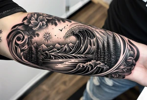 Forearm half sleeve tattoo idea