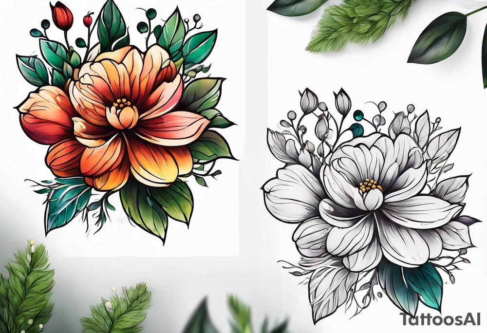 Small micro flower tattoo idea