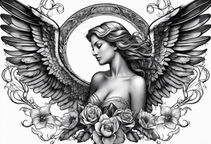 Angel with hummingbird tattoo idea