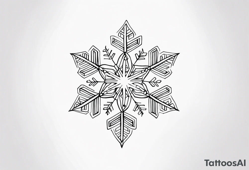 Dainty Snowflake tattoo idea