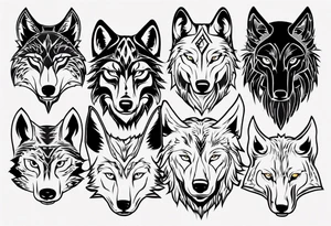 wolf head tattoo idea