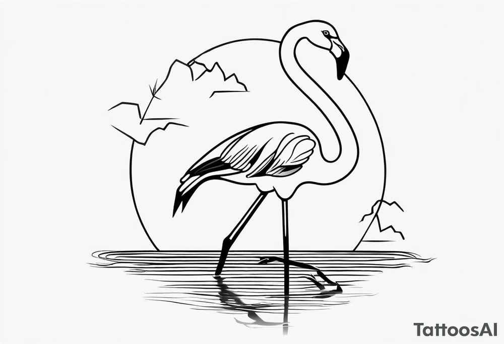 cute flamingo tattoo idea