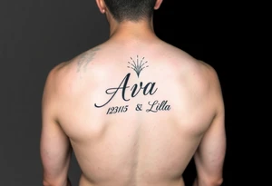 powerful unique tattoo for a father.  Half sleeve.  Elbow to wrist.  With 2 daughters name Ava 12.31.15 and Lila 5.17.22 tattoo idea