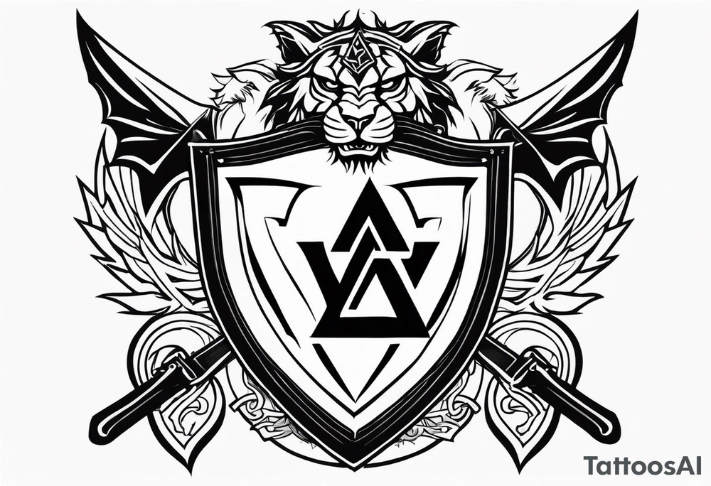Valhalla sword shield axe Valknut dragon lion tattoo idea Valhalla sword shield axe Valknut dragon lion tattoo idea