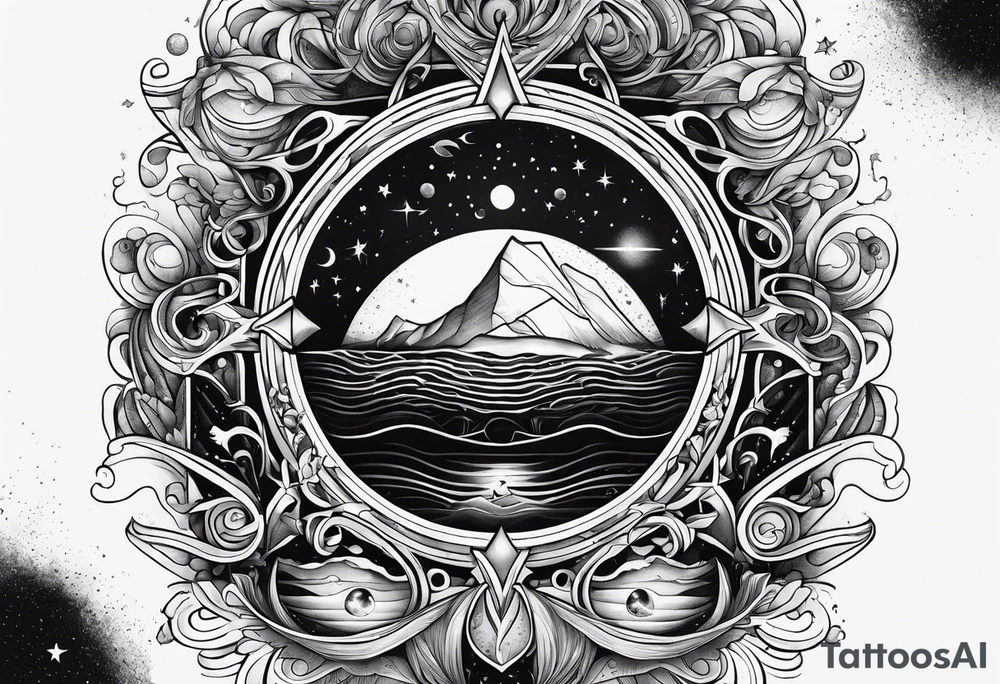 The Secrets of the Universe and the Deep Sea tattoo idea