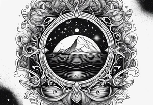 The Secrets of the Universe and the Deep Sea tattoo idea