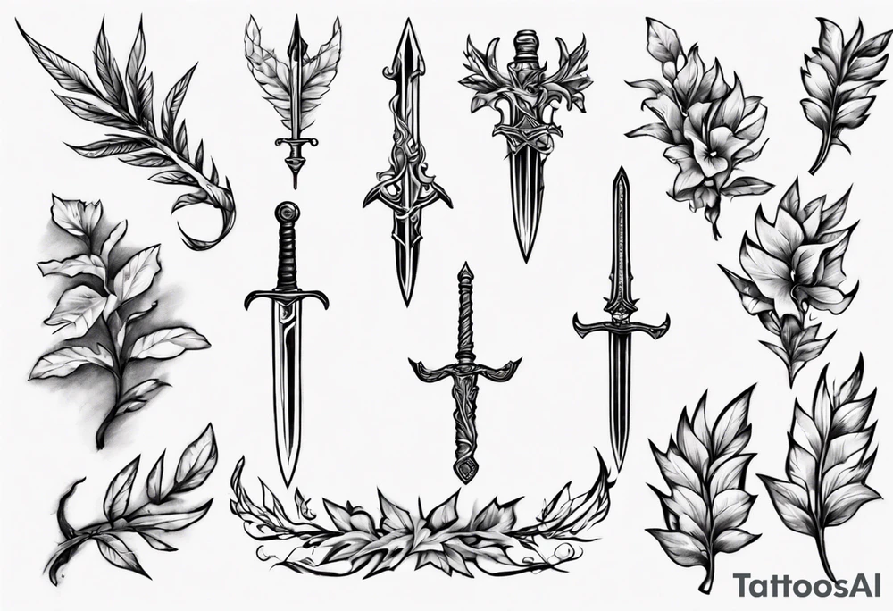 A sword runs through 13 and a laurel leaf tattoo idea A sword runs through 13 and a laurel leaf tattoo idea