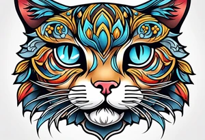 cute kitty face tattoo idea