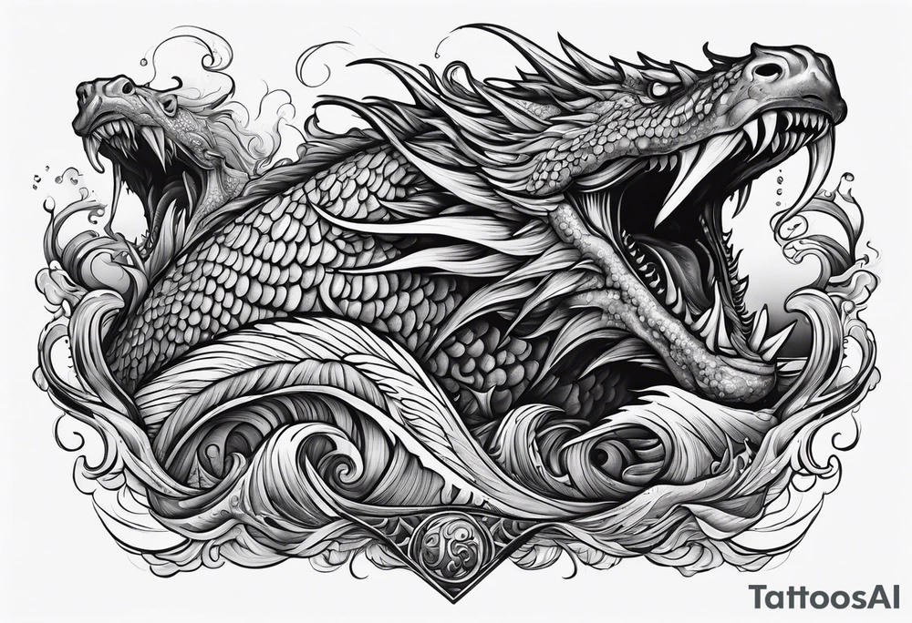 Sea monsters tattoo idea
