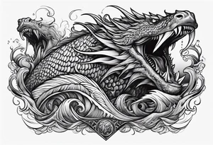 Sea monsters tattoo idea
