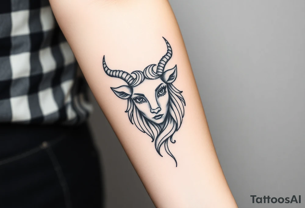 Capricorn head  10x10 cm 
Neutral face tattoo idea