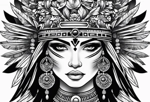 Warrior Aztec princess, tattoo idea
