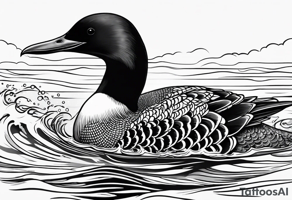 loon flying tattoo idea