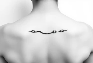 Feminine, dainty, thin lines of an unbroken chain mixed with a nautical theme tattoo idea