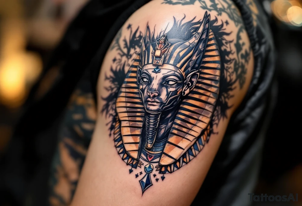 egyptian theme animals tattoo idea
