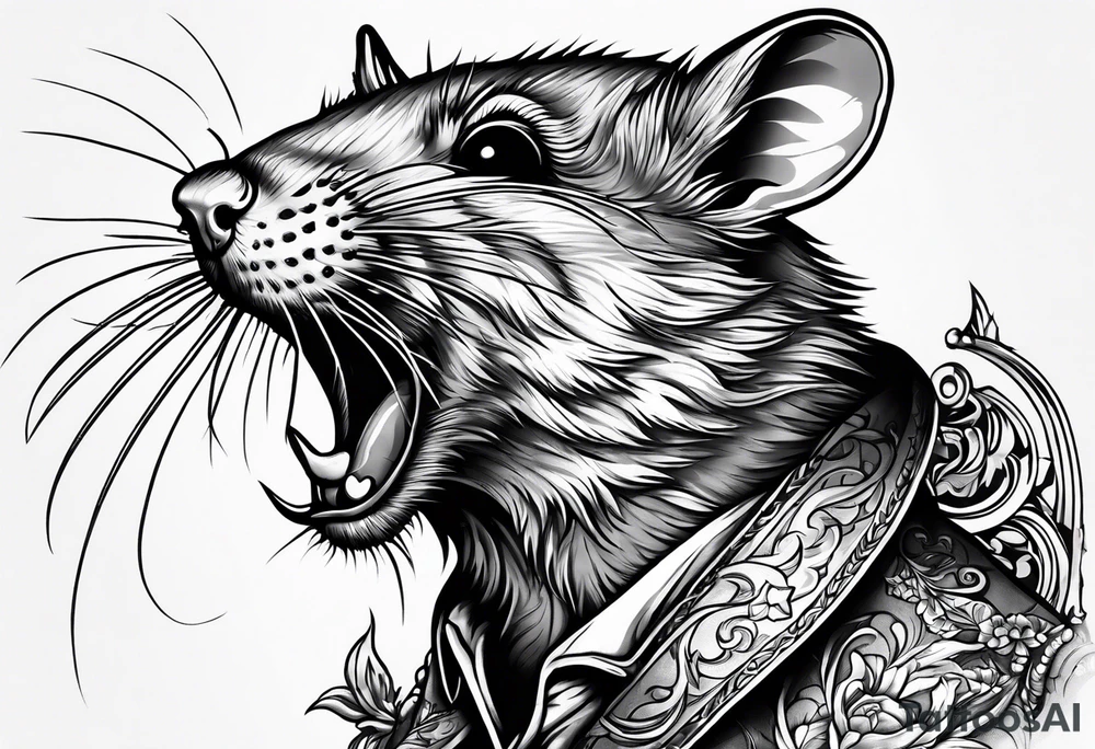 dead rat killed with a knife tattoo idea