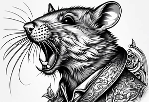 dead rat killed with a knife tattoo idea